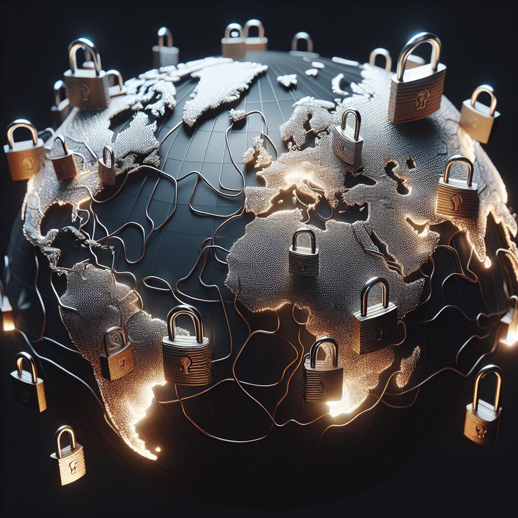 Global map with padlocks