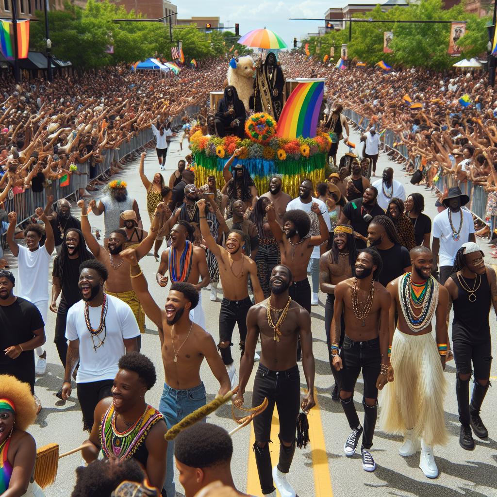 Diverse Black Pride Parade.