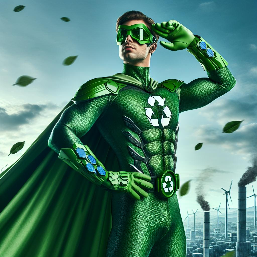Eco-friendly superhero tribute.