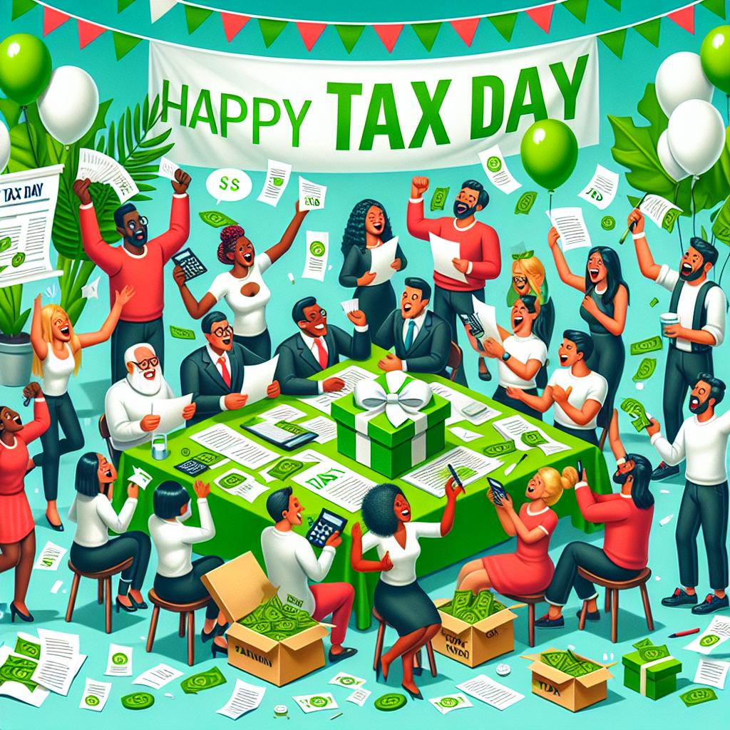 Tax Day celebrations illustration.