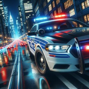 Police Car Pursuit Illustration