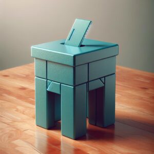 Ballot box toppling over