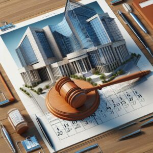 "Gavel, Office Building, Calendar"