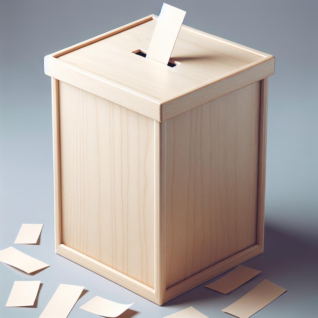Ballot box with votes.
