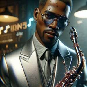 Futuristic Jazz Musician Portrait.