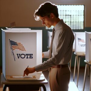 Mexican voter casting ballot.