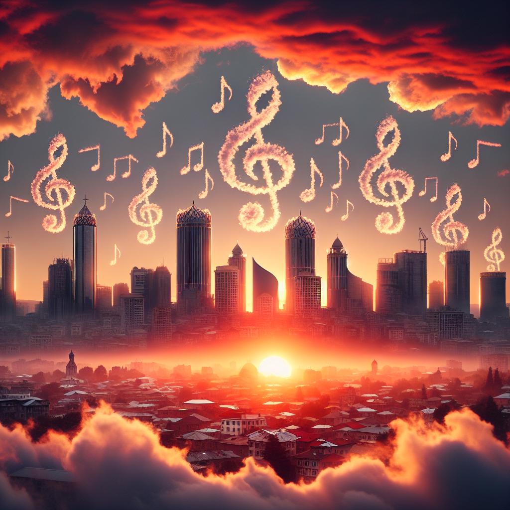 Musical Georgia skyline sunset.
