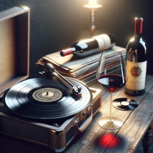 Vinyl and wine pairing.