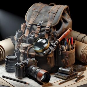 Backpack with investigative tools