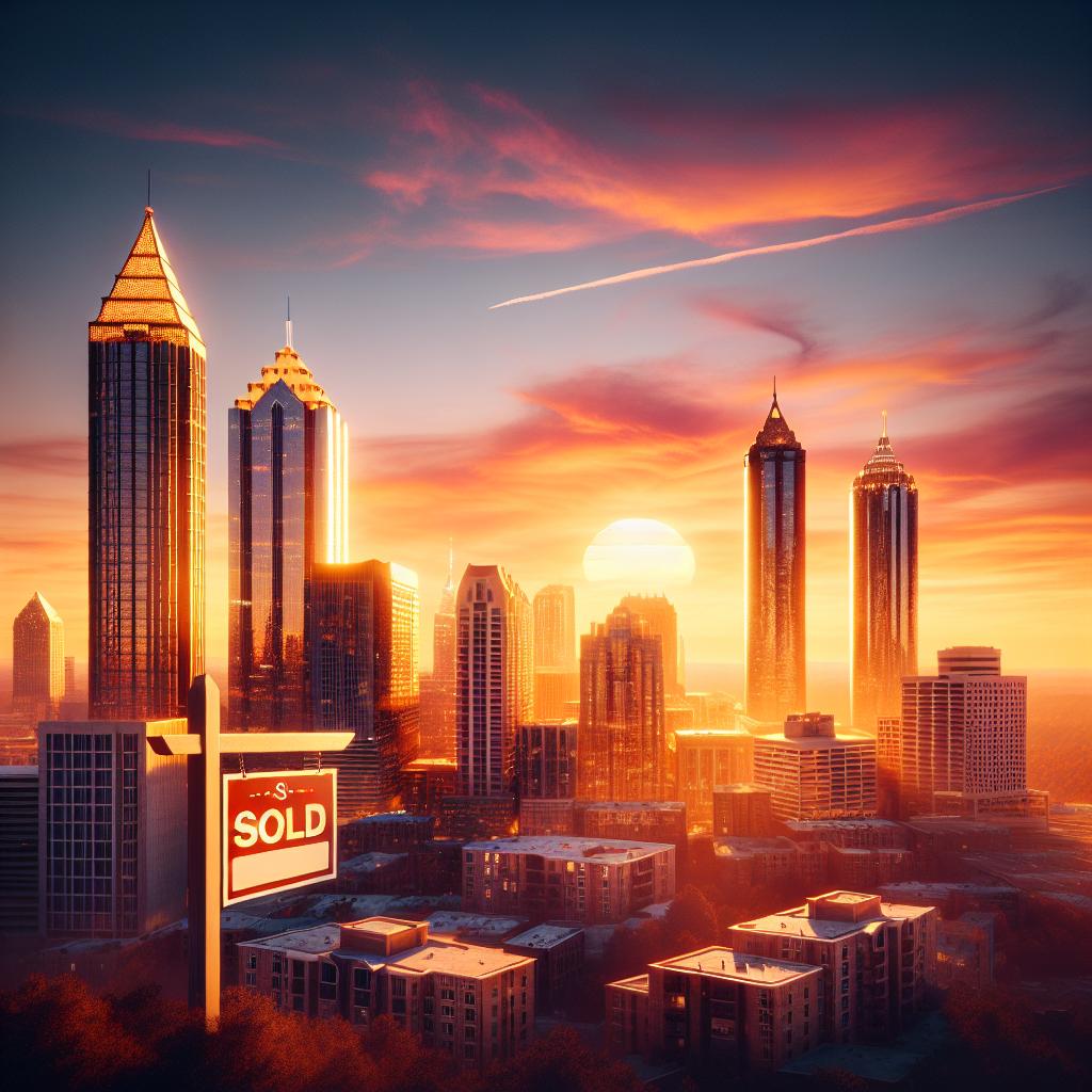 Atlanta skyline with sold signs