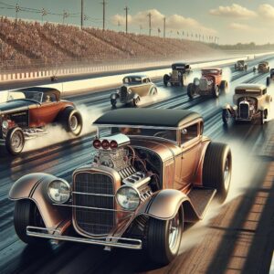 Classic car drag race.