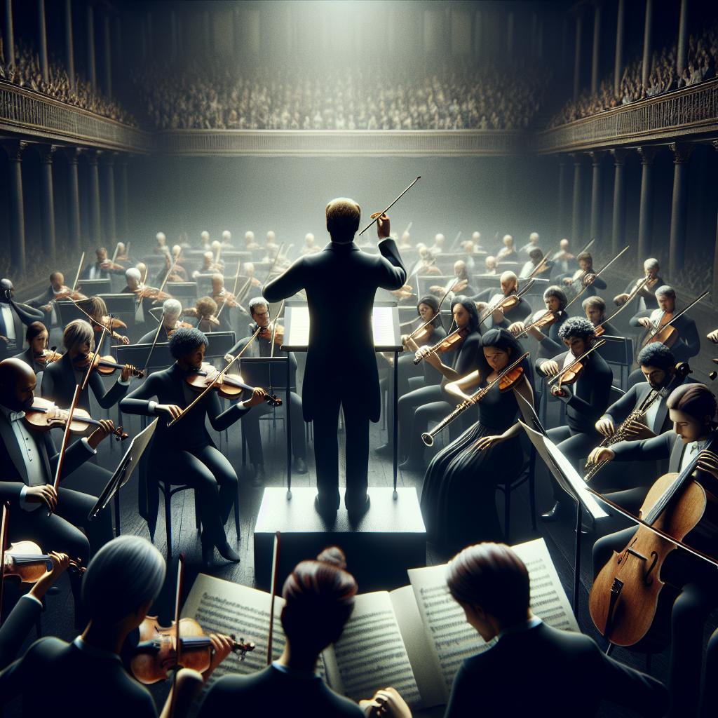 Classical music orchestra performance.