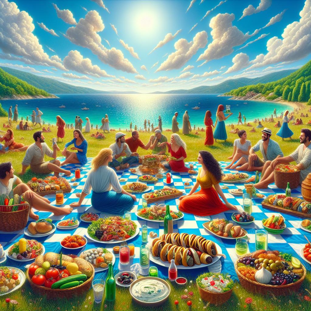 Greek picnic festive celebration.