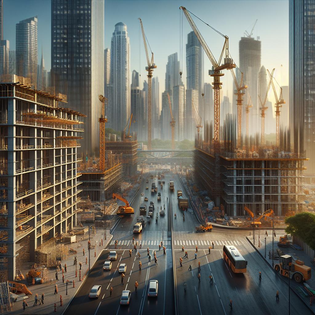 Urban construction progress city.