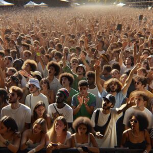 Crowd enjoying outdoor music.