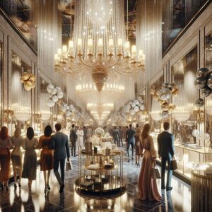 Luxury shopping celebration atmosphere