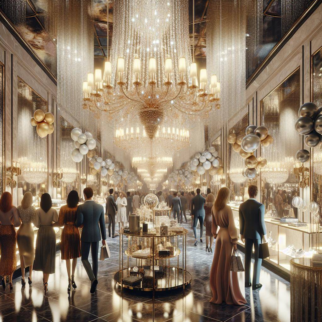 Luxury shopping celebration atmosphere