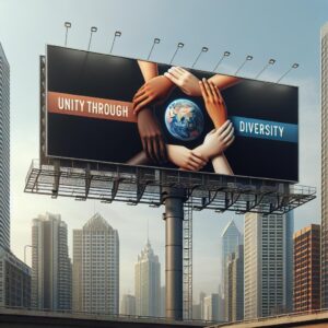 "Unity through diversity billboard"