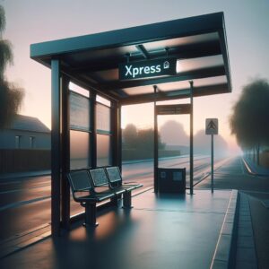 Empty Xpress bus stop