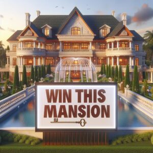 Luxurious mansion giveaway promotion.