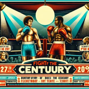 70s boxing match poster.