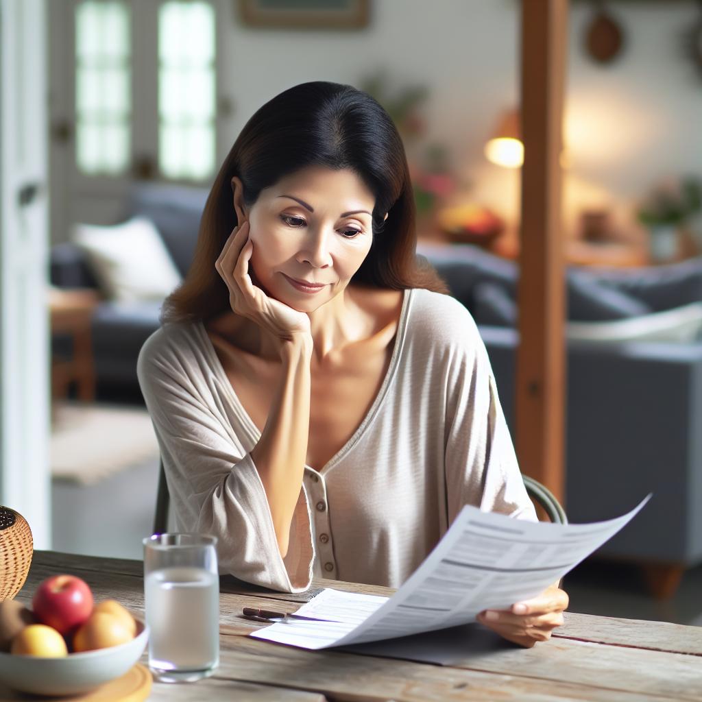 Woman analyzing expensive water bill