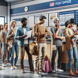 Long line at post office