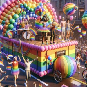 Colorful Pride Parade Float