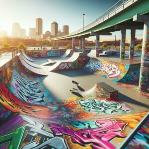 Boston artists graffiti skatepark.