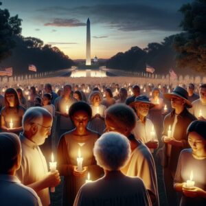 "Patriotic candlelight vigil"