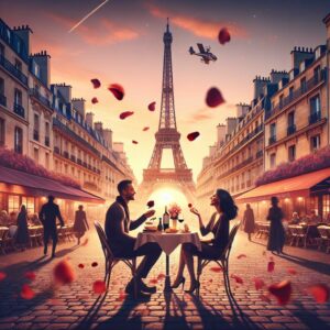 Parisian romance evening.