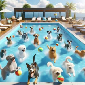 Dogs at the Pool