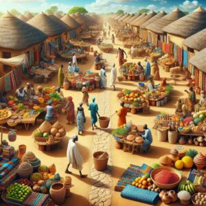 Vibrant African Market Scene