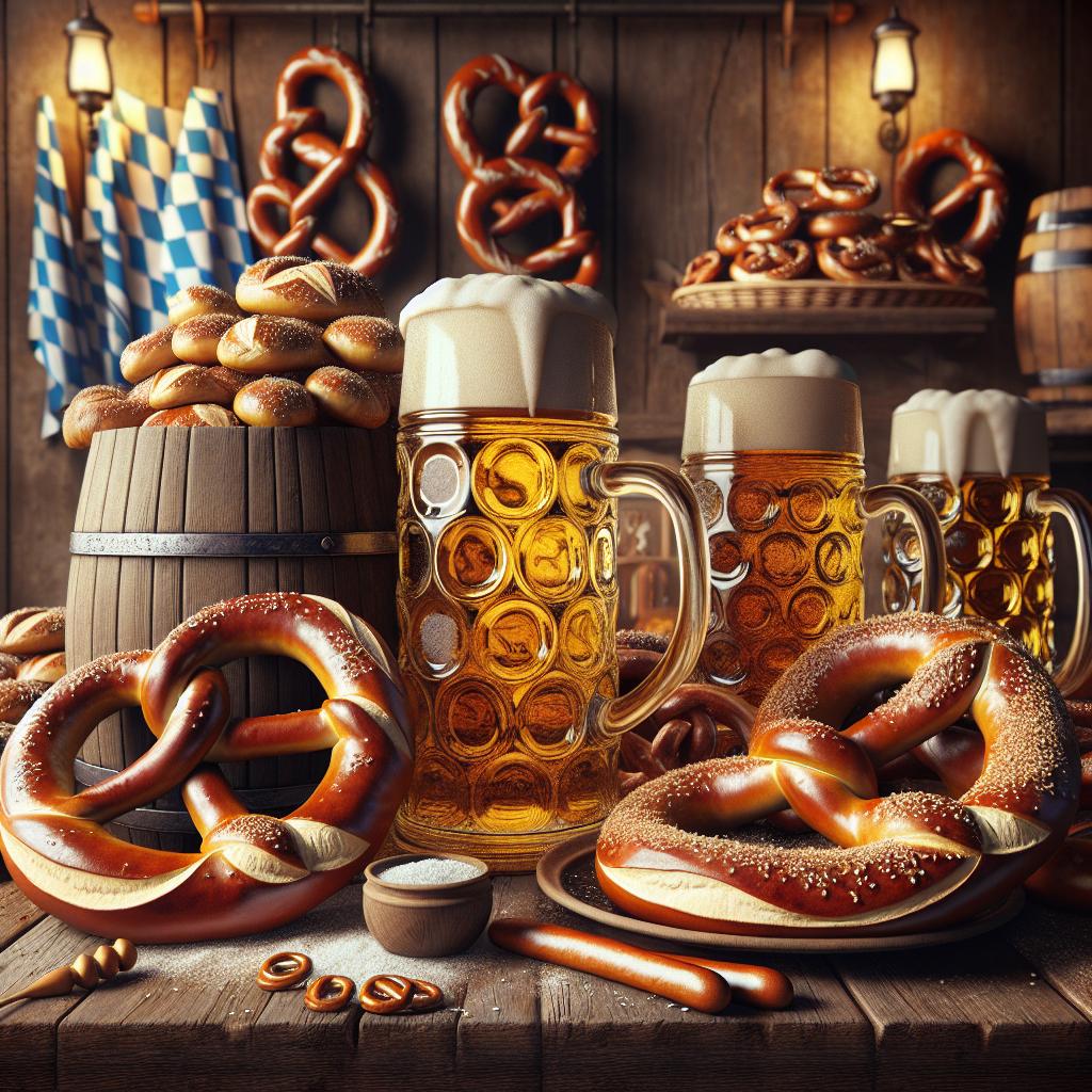 Beer steins and pretzels