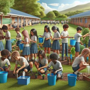 School children water conservation