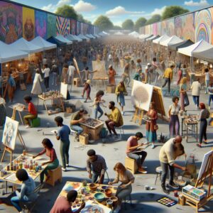 Colorful community art festival