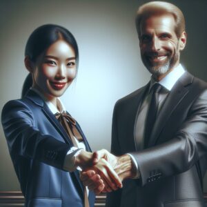 Business expansion handshake