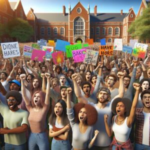 Campus protest gathering