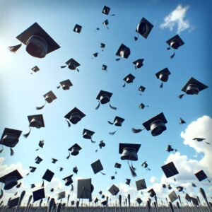 Graduation Caps Soaring