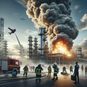 Chemical plant fire emergency