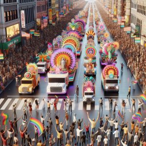 Colorful Pride Parade Floats