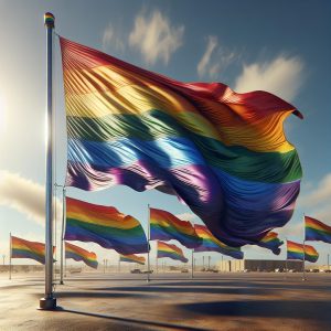 Rainbow Flags in Motion