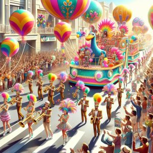 Colorful parade celebration