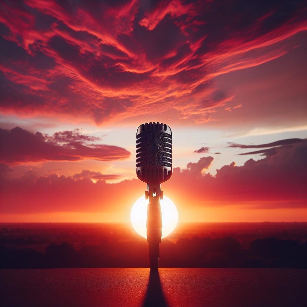 Microphone and Sunset