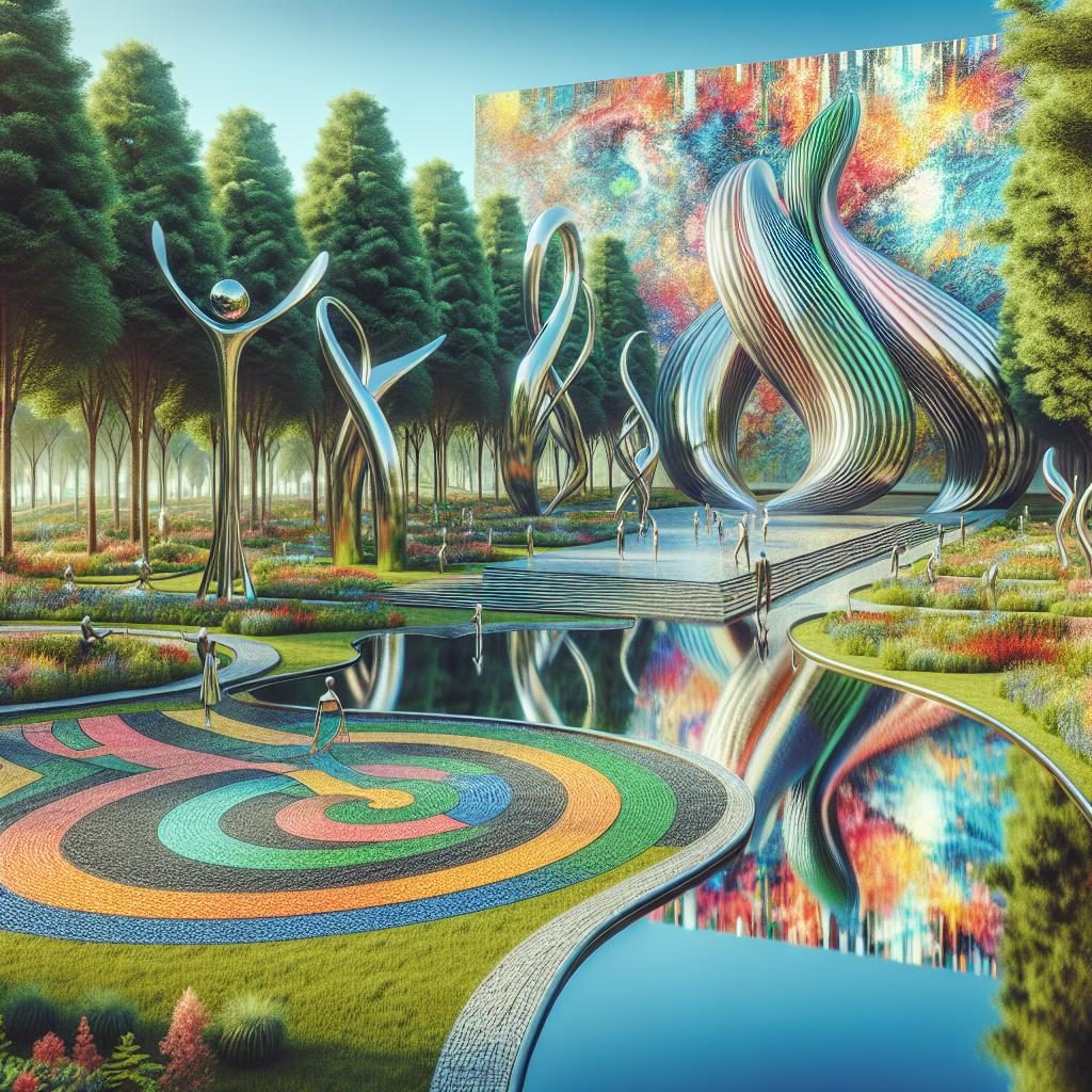 Vibrant park art installations