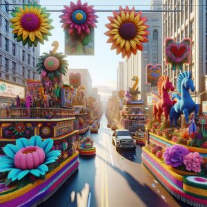 Colorful parade floats