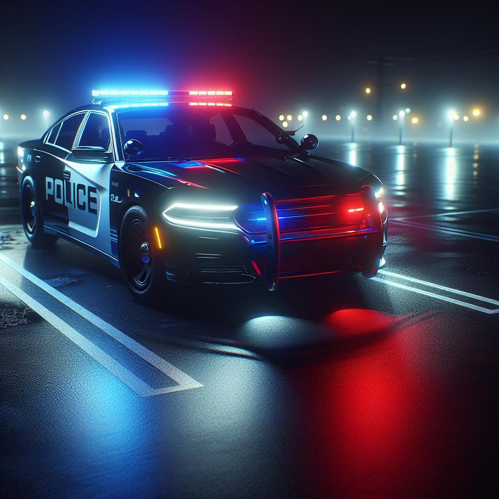 Police car at night