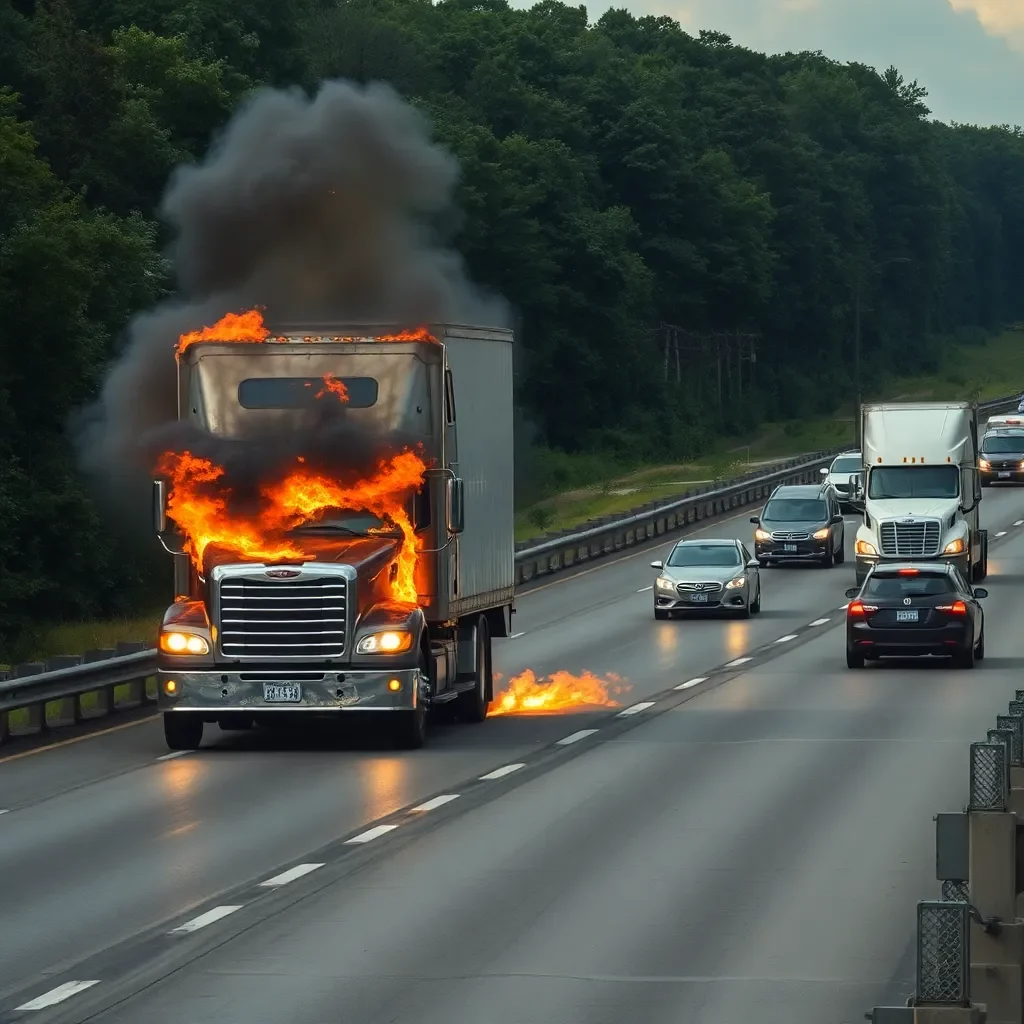 Truck Fire Halts Traffic on I-285 Southbound in Atlanta