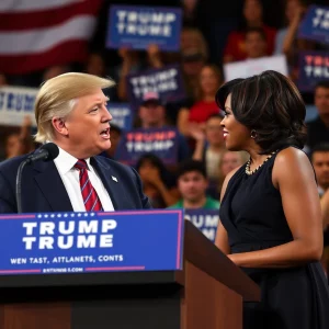 Atlanta Political Rally Erupts as Trump and Michelle Obama Engage in Heated Exchange