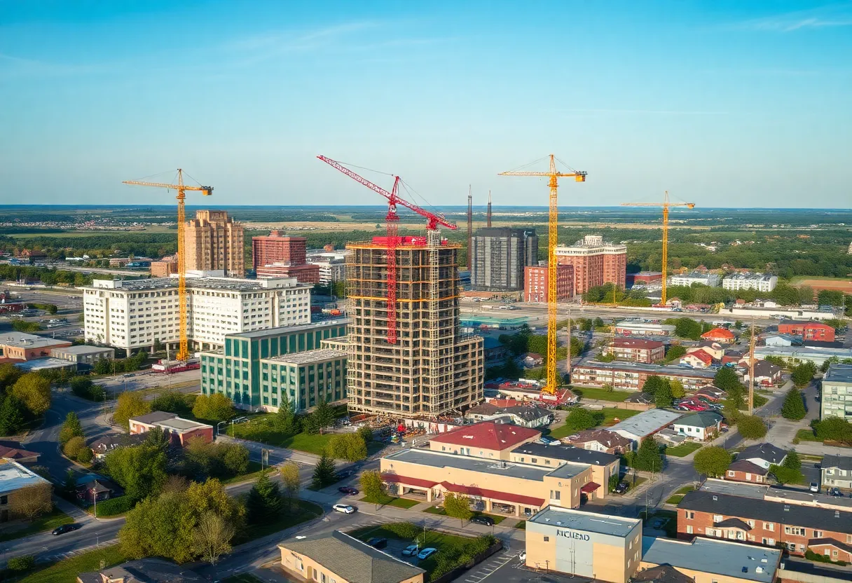 Construction site of the 650 Block project in Moorhead